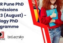 IISER Pune PhD Admissions 2023 (August) – Biology PhD Programme IISER Pune PhD 2023 Admissions (August)