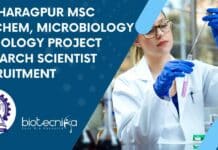 IIT Kharagpur MSc Biochem, Microbiology & Zoology Project Research Scientist Recruitment IIT Kharagpur MSc Biochem