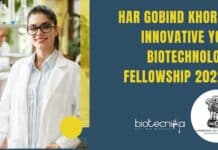 Har Gobind Khorana-Innovative Young Biotechnologist Fellowship 2022-23 Innovative Young Biotechnologist Fellowship