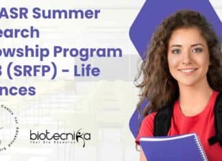 JNCASR Summer Research Fellowship 2023 Program (SRFP) - Life Sciences