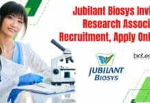 Jubilant Biosys Invitro Research Associate Recruitment, Apply Online Jubilant Biosys Invitro Research