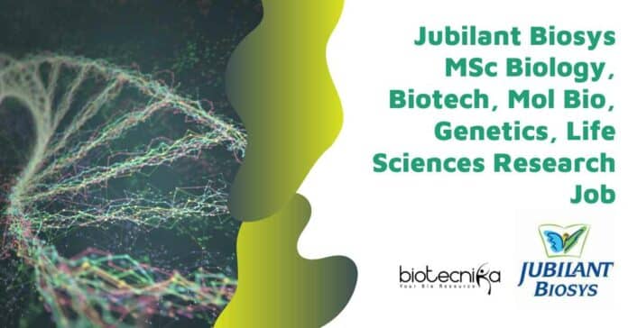 Jubilant Biosys MSc Biology