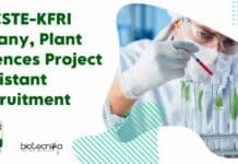 KSCSTE-KFRI Botany, Plant Sciences Project Assistant Recruitment KSCSTE-KFRI Plant Sciences Project Assistant