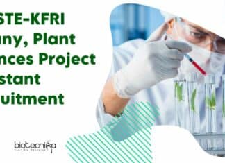 KSCSTE-KFRI Plant Sciences Project Assistant