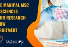 MAHE Manipal MSc Life Sciences Junior Research Fellow Recruitment MAHE Manipal Research Vacancy