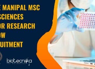 MAHE Manipal Research Vacancy