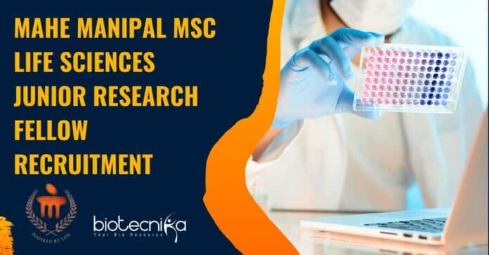 MAHE Manipal Research Vacancy