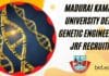 Madurai Kamaraj University Dept of Genetic Engineering JRF Recruitment MKU JRF Post Available