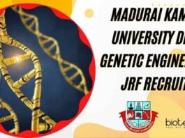Madurai Kamaraj University Dept of Genetic Engineering JRF Recruitment MKU JRF Post Available