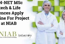 NON-NET MSc Biotech & Life Sciences Apply Online For Project Job at NIAB NIAB Project Vacancy 2023