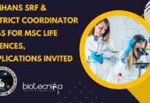 NIMHANS SRF & District Coordinator Jobs For MSc Life Sciences, Applications Invited NIMHANS MSc SRF Job,