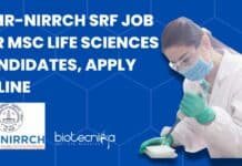 ICMR-NIRRCH SRF Job For MSc Life Sciences Candidates, Apply Online NIRRCH SRF Post 2023