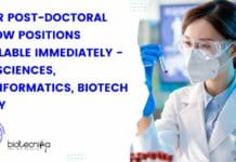 NISER Post-Doctoral Fellow Positions Available Immediately – Life Sciences, Bioinformatics, Biotech Apply NISER Post-Doctoral Fellow Positions