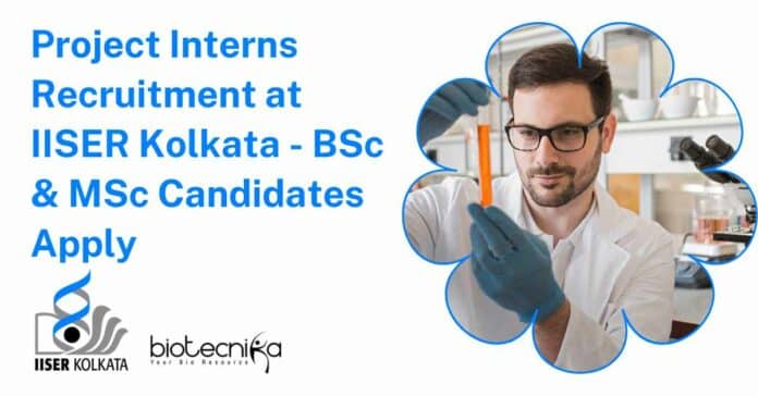 Project Interns Recruitment at IISER Kolkata