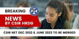 CSIR NET Dec 2022 + June 2023 Exams To Be Merged - Breaking News By CSIR-HRDG