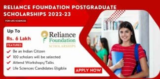 Reliance Foundation Postgraduate Scholarships