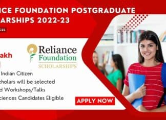 Reliance Foundation Postgraduate Scholarships