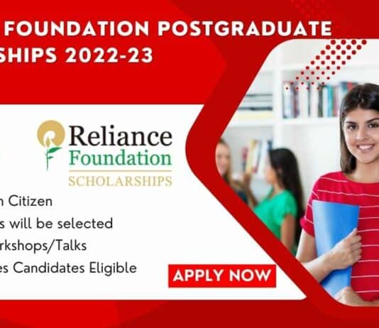 Reliance Foundation Postgraduate Scholarships