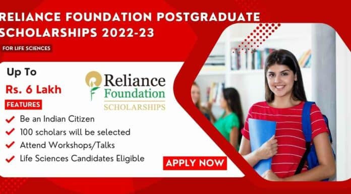 Reliance Foundation Postgraduate Scholarships