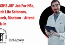 SGPGIMS JRF Job For MSc, MTech Life Sciences, Biotech, Biochem – Attend Walk-In SGPGIMS JRF Job For MSc