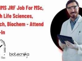 SGPGIMS JRF Job For MSc, MTech Life Sciences, Biotech, Biochem – Attend Walk-In SGPGIMS JRF Job For MSc