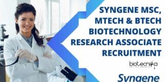 Syngene Biotechnology Associate Job