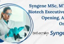 Syngene MTech Biotech Executive