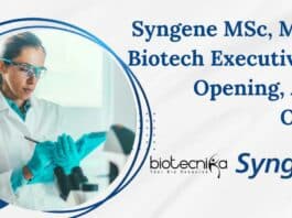 Syngene MTech Biotech Executive