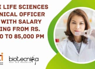 THSTI Life Sciences Technical Officer Jobs With Salary Ranging From Rs. 75,000 to 85,000 pm THSTI Life Sciences Technical Officer