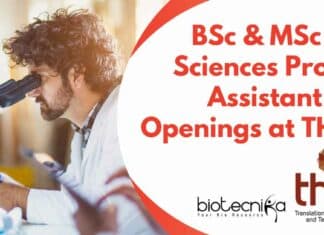THSTI Project Vacancies BSc & MSc