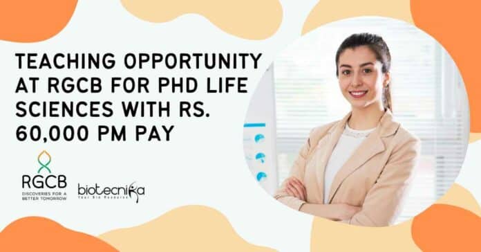Teaching Opportunity at RGCB