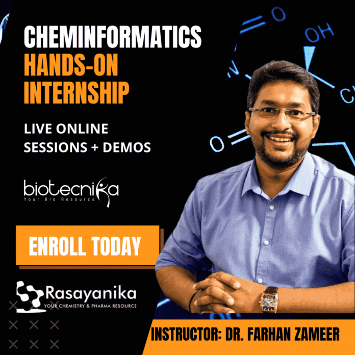 Cheminformatics Hands-on Internship - LIVE Online Sessions + Demos