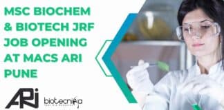 ARI Pune Biochemistry JRF
