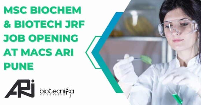 ARI Pune Biochemistry JRF