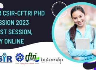 AcSIR CSIR-CFTRI PhD 2023