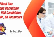 BITS Pilani Goa Campus Recruiting MSc, PhD Candidates For JRF, RA Vacancies BITS Pilani Research Associate