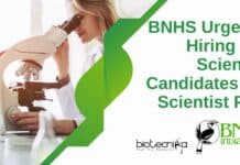 BNHS Urgently Hiring Life Sciences Candidates For Scientist Post BNHS Scientist Job
