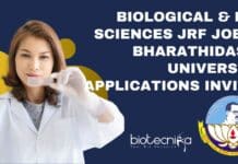Biological & Life Sciences JRF Job at Bharathidasan University, Applications Invited Bharathidasan University Research Job