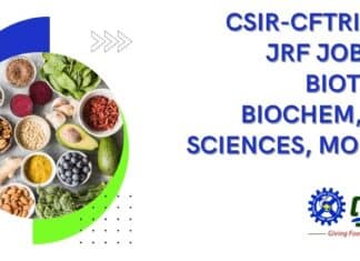 CSIR-CFTRI MSc JRF Job