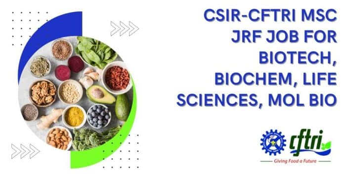 CSIR-CFTRI MSc JRF Job
