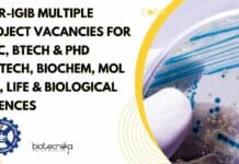 CSIR-IGIB Multiple Project Vacancies For MSc, BTech & PhD Biotech, Biochem, Mol Bio, Life & Biological Sciences CSIR-IGIB Multiple Project Vacancies