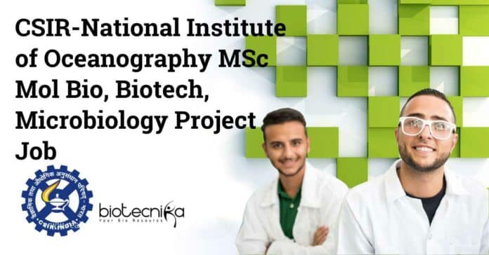 CSIR-NIO Project Job Opening