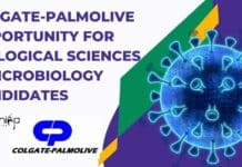 Colgate-Palmolive Opportunity For Biological Sciences & Microbiology Candidates Colgate-Palmolive Microbiology Vacancy