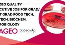 DIAGEO Quality Executive Job For Grad/Post Grad Food Tech, Biotech, Biochem, Microbiology DIAGEO Quality Executive Job