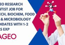 DIAGEO Research Scientist Job For Biotech, Biochem, Food Tech & Microbiology Candidates With 1-2 Years Exp DIAGEO Research Scientist Job