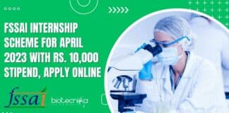 FSSAI Internship 2023 April