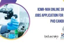 ICMR-NIIH Online SRF & RA Jobs Application For MSc & PhD Candidates ICMR-NIIH Research Jobs