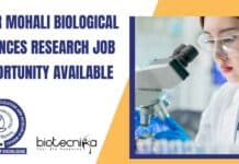 IISER Mohali Biological Sciences Research Job Opportunity Available IISER Mohali Research 2023