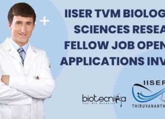 IISER TVM Research Vacancy