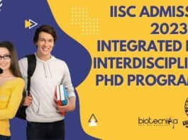 IISc Admissions 2023
